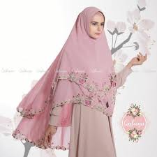 Khimar Nayyira By Qalisya Kerudung Syari Bordir 2 Layer Cerruti Babydoll No 9 Model Baju Wanita Kerudung Pakaian Islami