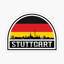 Stuttgart Germany Skyline Silhouette German Flag Travel Souvenir Sticker German Flag Stuttgart Stuttgart Germany