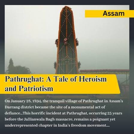 More than a hundred unarmed peasants were killed in broad daylight in Assam's Darrang district on January 28, 1894, nearly 25 years before the Jallianwala Bagh Massacre. The farmers' uprising was the