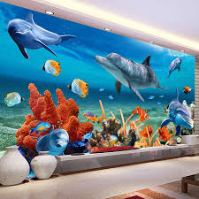 Your fish tank stock images are ready. Custom 3d Mural Wallpaper For Kids Underwater Dolphin Fish Wall Paper Aquarium Wall Background Room Decor Kids Bedding Room Custom 3d Mural Wallpaper Mural Wallpaper3d Mural Wallpaper Aliexpress