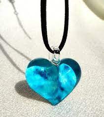 Glass heart necklace, pressed flower necklace,murano necklace,flower heart pendant,glass blown heart necklace. Vivid Blue Heart Pendant Blown Glass Art Bead Necklace Hanging Decor Gift Ebay
