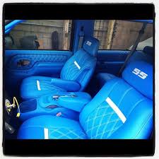 Tahoe 2 Door Lowrider Lowrod Leather Seats Interior Custom Gmc Double Diamond Stitch Embroirdery Handstitched Chevy Tahoe Interior Custom Chevy Trucks Chevy