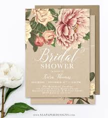 Kiara Vintage Botanicals Roses Peonies Floral Bridal Shower Invitation Matching Vintage Bridal Shower Invitations Bridal Shower Cards Vintage Bridal Shower