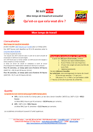 L'annualisation du temps de travail. Aesh Fiche Explicative Sur L Annualisation Du Temps De Travail
