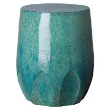 Plus, there are materials for every aesthetic. Emissary Calyx Teal Ceramic 22 In Garden Stool 0545tl The Home Depot