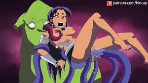 Blackfires Honeymoon - Teen Titans Blackfire is double penetrated by  slime monster tentacles
