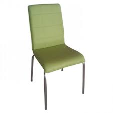Green Leather Upholstered Metal Chrome Kitchen Chair In 2020 Restaurant Stuhle Stuhle Cafe