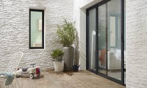 Baie Vitree Aluminium Gris Brico Essentiel H 215 X L 240 Cm Leroy Merlin