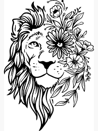 Download Boho Lion Poster By Jarkells In 2021 Lion Poster Art Drawings Simple Lion Tattoo Design