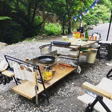今回のコックピット テーブルの下に一段あるとめーーちゃくちゃ便利 キッチンも隣に camp camping outdoor アウトドア キャンプ デイキャン デイキャンプ 秋川渓谷 ドッペルギャンガー テキーラテーブル アイアン デイキャンプ キャンプ