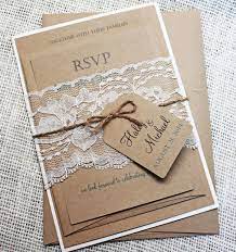Rustic Kraft Wedding Invitation With Vintage Lace Twine Etsy Wedding Invitations Rustic Lace Wedding Invitations Diy Rustic Wedding Invitations Rustic