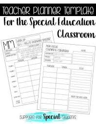 Teacher Planner Template For The Special Education Classroom Teacher Planner Templates Special Education Lesson Plans Special Education Classroom