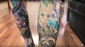 Owl & skull back tattoo. A Canadian Man Set A Guinness World Record For Most Marvel Comic Tattoos Mental Floss