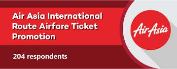 Hurry, this offer is book your tickets in advance to avail the best discounts. Air Asia International Route Airfare Ticket Promotion Survey Report Jakpat