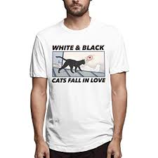 A tumblr blog features cats wearing clothing. Buy Jully Satt White Black Cats Fall In Love Mens Printing Street Wear Black T Shirts Lap Cat Online In Jordan B07vf2zgfc
