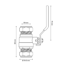 Flomasta Compression Lever Valve (Dia)20mm