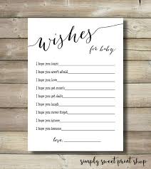 Baby Shower Wishes For Baby Game Card Boy Or Girl Gender Etsy Simple Baby Shower Baby Shower Funny Funny Baby Shower Games