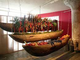 Incredible Suspended Installation Of Hanging Heliconia Mosses And Fruits Fresh Flowers Arrangements Corporate Flowers Floral Art