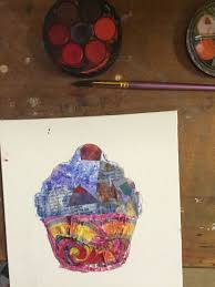 Collage Cupcakes Holiday Workshops Brisbane Www Tinyart Com Au Collage Art Painting