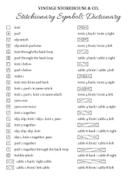 Master Key For Vintage Storehouse Co Loom Knitting Charts
