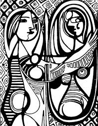 Mirror coloring pages for kids online. Art Therapy Coloring Page Picasso Girl Before A Mirror 2