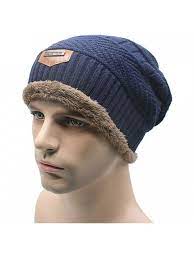 Men S Winter Knit Skull Cap Wool Warm Slouchy Beanies Hat Scarf Set Blue 1 Ca187cn0r56 Winter Hats For Men Winter Hats Mens Winter Hat