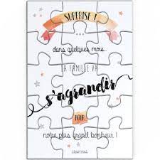 Je vie ça comme un. Puzzle D Annonce De Grossesse 10 X 15 Cm