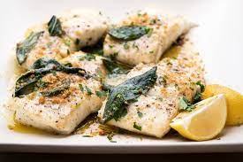 Halibut With Brown Butter Lemon And Sage Recipe Nyt Cooking