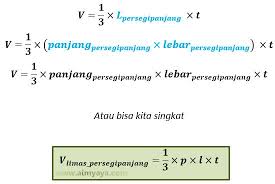 Rumus volume limas + contoh soal limas segi tiga dan segi empat. Volume Limas