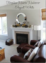 A white mantel around the brick isn't that expensive and totally changes the look of the fireplace. My Fireplace Mantel Reveal A Makeover With Paint Setting For Four