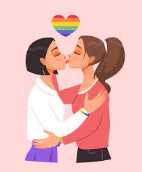 LGBT. Lesbian couple kissing and hugging. Romantic sexual relations between  women. Lesbian lovers. Cartoon vector illustration. 21679191 Vector Art at  Vecteezy
