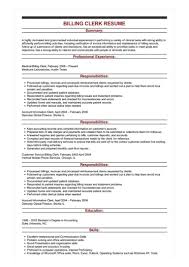 Billing Clerk Resume Example