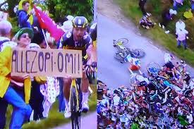 German rider tony martin collided with her sign and crashed, starting a chain reaction for the peloton. Ktbsjd2qesnl2m