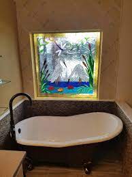 How do you clean stained glass windows? Exquisite Egret Heron Water Lily Stained Glass Window