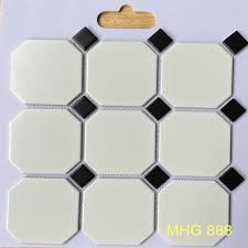 Gạch Mosaic Ốp Tường - Gạch Mosaic Bát Giác Trắng