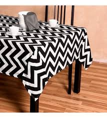 Zeren Home Zigzag Desen Dertsiz Mutfak Masa Ortusu Siyah Beyaz
