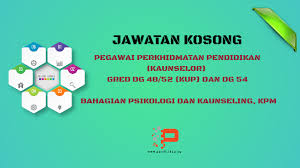 Kpm buka 47 jawatan kosong pegawai perkhidmatan pendidikan seluruh negara ~ mohon sebelum 15 oktober 2020. Jawatan Kosong Kaunselor Bpsk Kpm Pendidik2u