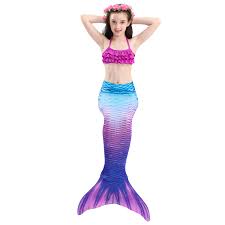 Ce déguisement de sirène pour fille se compose d'une robe. Femme Filles Deguisement Sirene Queue 2 Pieces Baignable Nager Costume Robe Maillot De Bain Natation Adult