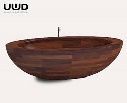 Sogar der stöpsel ist aus holz. Freistehende Holz Badewanne Baula Classic Stone