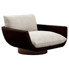 Vintage mid century modern lounge chair recliner swivel rock brown vinyl leather. 1stdibs Lounge Chair Rua Ipanema Fully Upholstered Veneer Swivel Base Italian Mid Century Modern Walnut Modern Swivel Chair Vintage Lounge Chair Lounge Chair