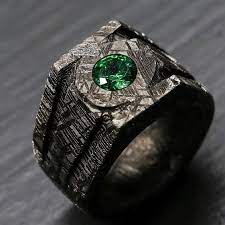 Green Lantern Inspired Ring Made Completely Out Of Meteorite Green Lantern Power Ring Lantern Rings Green Lantern Ring
