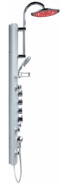 Duschsäule Thermostat Mit Led Regendusche Für Eckmontage Silber 2718t 0820