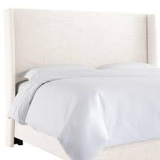 Attaches to any standard metal bed frame. Skyline Furniture Queen Wingback Headboard In Zuma White Nebraska Furniture Mart