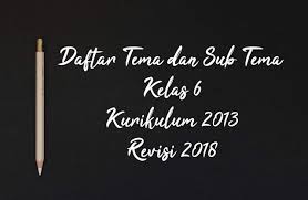 Materi kelas 6 semester 2 kurikulum 2013. Daftar Tema Dan Sub Tema Kelas 6 Kurikulum 2013 Revisi 2018