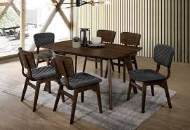 Laurel dining table is a beautiful piece of furniture that could be a great addition to both small or big dining room thanks to its ability to extend. Cm3139t 7pc 7 Pc George Oliver Delatorre Shayna Mid Century Modern Style Gray Walnut Finish Wood Dining Table Set