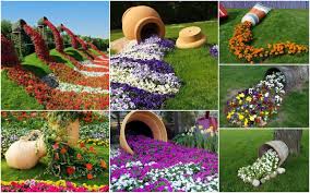 This is one of the most simple ways to create a spilling flower pot display, by partially burying a terra cotta planter in a planting bed and then planting small flowers spreading outwards and getting narrower as the display lengthens. Spilled Flower Pots For A Beautiful Look Of The Garden Top Dreamer