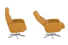 Betätigen sie einfach den kleinen hebel an der seite und schon gleitet die rückenlehne sanft nach hinten. Skandinavische Mobel Pernilla Relaxsessel In Gelb Mobel Letz Ihr Online Shop