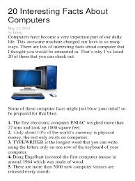 I hope you've done your brain exercises. 20 Interesting Facts About Computers Pdf Computer Architecture Computing