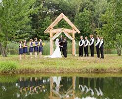 A Beautiful Wedding Near The Pond At Dixon S Apple Orchard And Wedding Venue Cadott Wi Riley Photogr Outdoor Wedding Apple Orchard Wedding Orchard Wedding