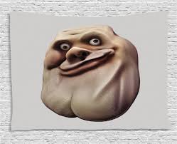 Awkward Meme Ugly Face Wide Tapestry